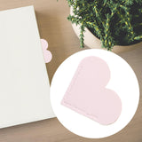 Maxbell PU Leather Heart Bookmark Clips Page Book Mark for Girls Book Lovers Readers White