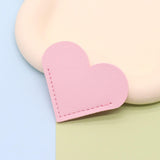 Maxbell PU Leather Heart Bookmark Clips Page Book Mark for Girls Book Lovers Readers Pink