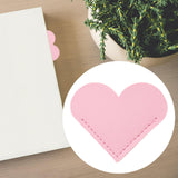 Maxbell PU Leather Heart Bookmark Clips Page Book Mark for Girls Book Lovers Readers Pink
