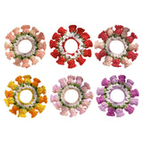 Maxbell Knitted Hair Tie Crochet Ponytail Holder Scrunchie for Gift Festival Wedding Pink
