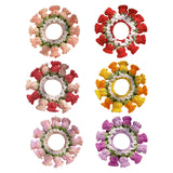Maxbell Knitted Hair Tie Crochet Ponytail Holder Scrunchie for Gift Festival Wedding Pink
