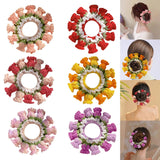 Maxbell Knitted Hair Tie Crochet Ponytail Holder Scrunchie for Gift Festival Wedding Pink