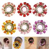 Maxbell Knitted Hair Tie Crochet Ponytail Holder Scrunchie for Gift Festival Wedding Pink