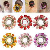 Maxbell Knitted Hair Tie Crochet Ponytail Holder Scrunchie for Gift Festival Wedding Pink