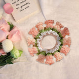 Maxbell Knitted Hair Tie Crochet Ponytail Holder Scrunchie for Gift Festival Wedding Pink