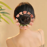 Maxbell Knitted Hair Tie Crochet Ponytail Holder Scrunchie for Gift Festival Wedding Pink