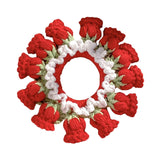 Maxbell Knitted Hair Tie Crochet Ponytail Holder Scrunchie for Gift Festival Wedding Red