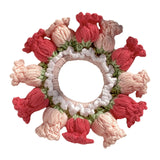 Maxbell Knitted Hair Tie Crochet Ponytail Holder Scrunchie for Gift Festival Wedding Pink and Red