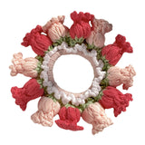 Maxbell Knitted Hair Tie Crochet Ponytail Holder Scrunchie for Gift Festival Wedding Pink and Red