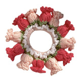Maxbell Knitted Hair Tie Crochet Ponytail Holder Scrunchie for Gift Festival Wedding Pink and Red