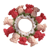 Maxbell Knitted Hair Tie Crochet Ponytail Holder Scrunchie for Gift Festival Wedding Pink and Red
