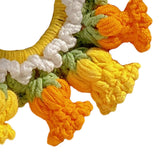 Maxbell Knitted Hair Tie Crochet Ponytail Holder Scrunchie for Gift Festival Wedding Orange