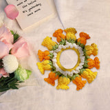 Maxbell Knitted Hair Tie Crochet Ponytail Holder Scrunchie for Gift Festival Wedding Orange