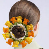 Maxbell Knitted Hair Tie Crochet Ponytail Holder Scrunchie for Gift Festival Wedding Orange