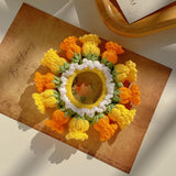 Maxbell Knitted Hair Tie Crochet Ponytail Holder Scrunchie for Gift Festival Wedding Orange