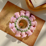 Maxbell Knitted Hair Tie Crochet Ponytail Holder Scrunchie for Gift Festival Wedding Light Purple