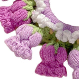 Maxbell Knitted Hair Tie Crochet Ponytail Holder Scrunchie for Gift Festival Wedding Deep Purple