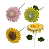 Maxbell Crochet Flower Vivid Bouquet for Party Supplies Graduation Table Centerpiece Orange