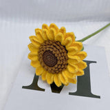 Maxbell Crochet Flower Vivid Bouquet for Party Supplies Graduation Table Centerpiece Orange