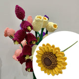 Maxbell Crochet Flower Vivid Bouquet for Party Supplies Graduation Table Centerpiece Orange