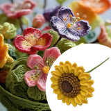 Maxbell Crochet Flower Vivid Bouquet for Party Supplies Graduation Table Centerpiece Orange