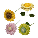 Maxbell Crochet Flower Vivid Bouquet for Party Supplies Graduation Table Centerpiece Orange