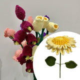 Maxbell Crochet Flower Vivid Bouquet for Party Supplies Graduation Table Centerpiece Yellow