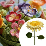 Maxbell Crochet Flower Vivid Bouquet for Party Supplies Graduation Table Centerpiece Yellow