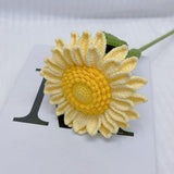 Maxbell Crochet Flower Vivid Bouquet for Party Supplies Graduation Table Centerpiece Yellow