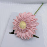 Maxbell Crochet Flower Vivid Bouquet for Party Supplies Graduation Table Centerpiece Pink