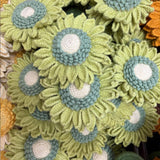 Maxbell Crochet Flower Vivid Bouquet for Party Supplies Graduation Table Centerpiece Yellow and Green