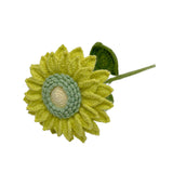 Maxbell Crochet Flower Vivid Bouquet for Party Supplies Graduation Table Centerpiece Yellow and Green