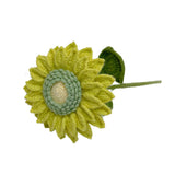 Maxbell Crochet Flower Vivid Bouquet for Party Supplies Graduation Table Centerpiece Yellow and Green