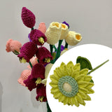 Maxbell Crochet Flower Vivid Bouquet for Party Supplies Graduation Table Centerpiece Yellow and Green
