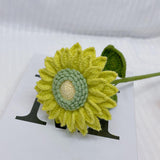 Maxbell Crochet Flower Vivid Bouquet for Party Supplies Graduation Table Centerpiece Yellow and Green