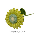 Maxbell Crochet Flower Vivid Bouquet for Party Supplies Graduation Table Centerpiece Yellow and Green