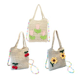 Maxbell Floral Crocheted Crossbody Bag Travel Working Ladies Gift Handwoven Tote Bag tulip