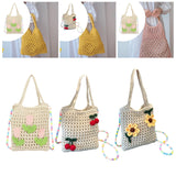 Maxbell Floral Crocheted Crossbody Bag Travel Working Ladies Gift Handwoven Tote Bag tulip