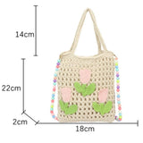 Maxbell Floral Crocheted Crossbody Bag Travel Working Ladies Gift Handwoven Tote Bag tulip