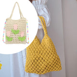 Maxbell Floral Crocheted Crossbody Bag Travel Working Ladies Gift Handwoven Tote Bag tulip