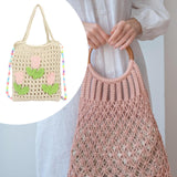 Maxbell Floral Crocheted Crossbody Bag Travel Working Ladies Gift Handwoven Tote Bag tulip