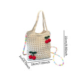 Maxbell Floral Crocheted Crossbody Bag Travel Working Ladies Gift Handwoven Tote Bag cherry