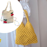 Maxbell Floral Crocheted Crossbody Bag Travel Working Ladies Gift Handwoven Tote Bag cherry