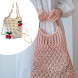 Maxbell Floral Crocheted Crossbody Bag Travel Working Ladies Gift Handwoven Tote Bag cherry