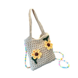 Maxbell Floral Crocheted Crossbody Bag Travel Working Ladies Gift Handwoven Tote Bag sunflower