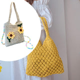 Maxbell Floral Crocheted Crossbody Bag Travel Working Ladies Gift Handwoven Tote Bag sunflower