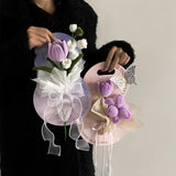 Maxbell Simulation Bouquet Mother's Day Gift for Graduation Valentine's Day Birthday Purple Bell Flower