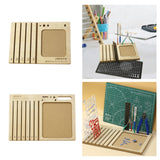 Maxbell Model Pieces Shelf DIY Workstations Space Saving Home Use Wooden Model Shelf 5 Slots 12cmx22cm