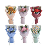 Maxbell Crochet Flowers Bouquet Finished for Mother Day Thanksgiving Day Anniversary yellow