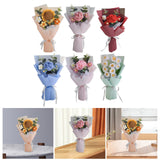 Maxbell Crochet Flowers Bouquet Finished for Mother Day Thanksgiving Day Anniversary yellow